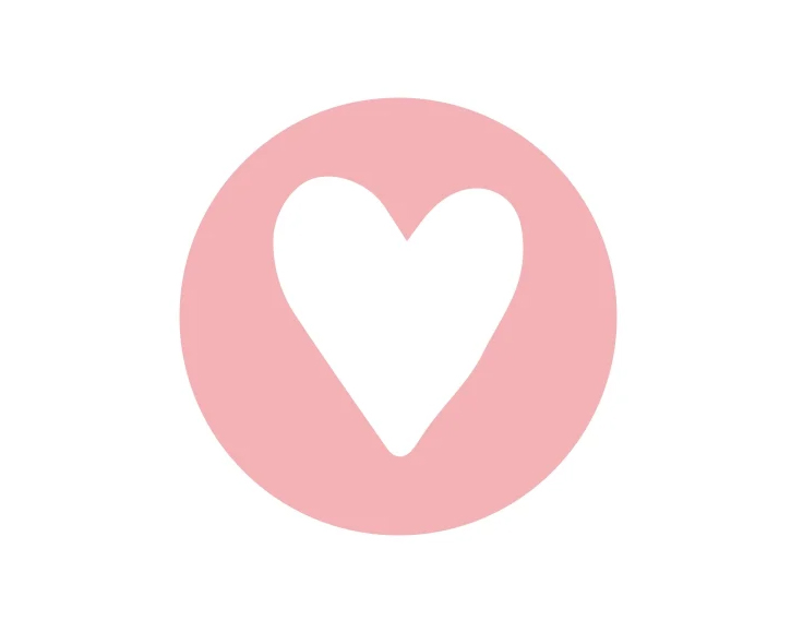 Bestel uw etiketten 'hartje' 25 mm in het roze op