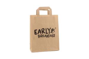 Papieren snacktas 'Early Breakfast' L: 26x17x25cm