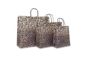 Papieren tas met dierenprint L (breed model): 45x16x39cm