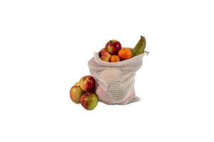 Herbruikbaar groente & fruit zakje OEKO-TEX® katoen NATUREL: 25x30cm