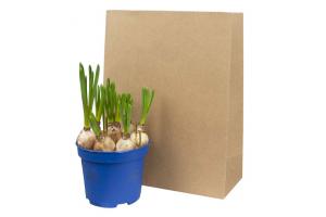 Gelamineerde ( blokbodem ) papieren tas - zak: 18x8x23cm - Doggy bag