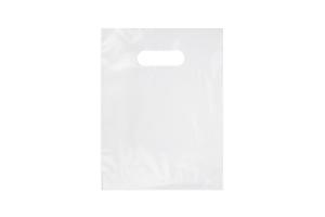 Plastic tas met gestanst handvat wit 29 x 36 + 4 80 my