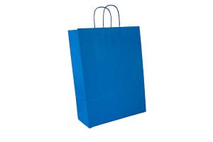 Lichtblauwe 100 grams papieren tas met gedraaide handgrepen (kleine minimale afname!): 32x12x41cm