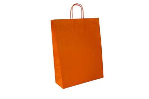 Oranje 100 grams papieren tas met gedraaide handgrepen (kleine minimale afname!): 32x12x41cm