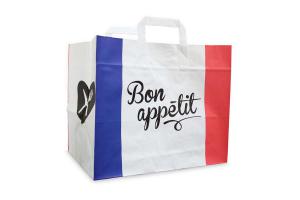 Papieren Take-away tas Bon appétit: 32x21,5x27cm