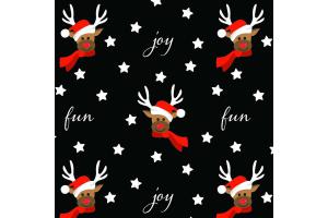 Kerst inpakpapier Joy/Fun rendier 50cm