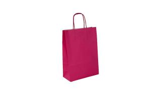 Roze 100 grams papieren tas met gedraaide handgrepen (kleine minimale afname!): 32x12x41cm