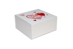 Witte magneetdoos Be my Valentine: 23x23x11cm