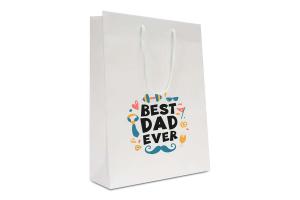 Luxe papieren Vaderdag tas Best Dad Ever: 31x10x40cm
