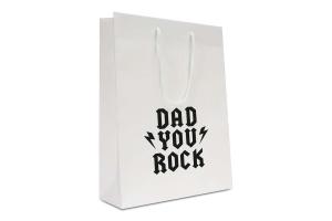 Luxe papieren Vaderdag tas Dad You Rock: 40x10x35cm