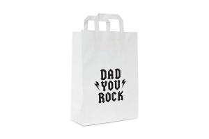 Papieren Vaderdag tas Dad You Rock: 32x17x44cm