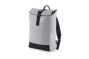 BagBase reflective roll-top backpack: 26x13x43cm
